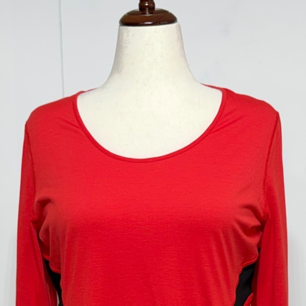 Lauren Ralph Lauren Top Womens XL‎ Red Active Long Sleeve Stretch Activewear